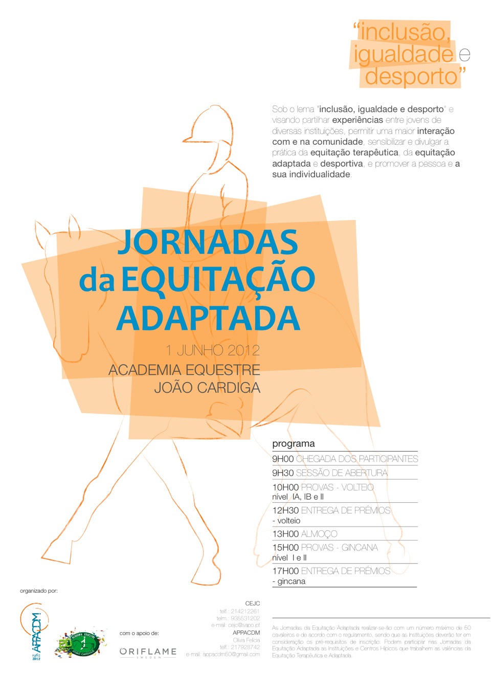Imagem do cartaz do evento de Equitação Adaptada